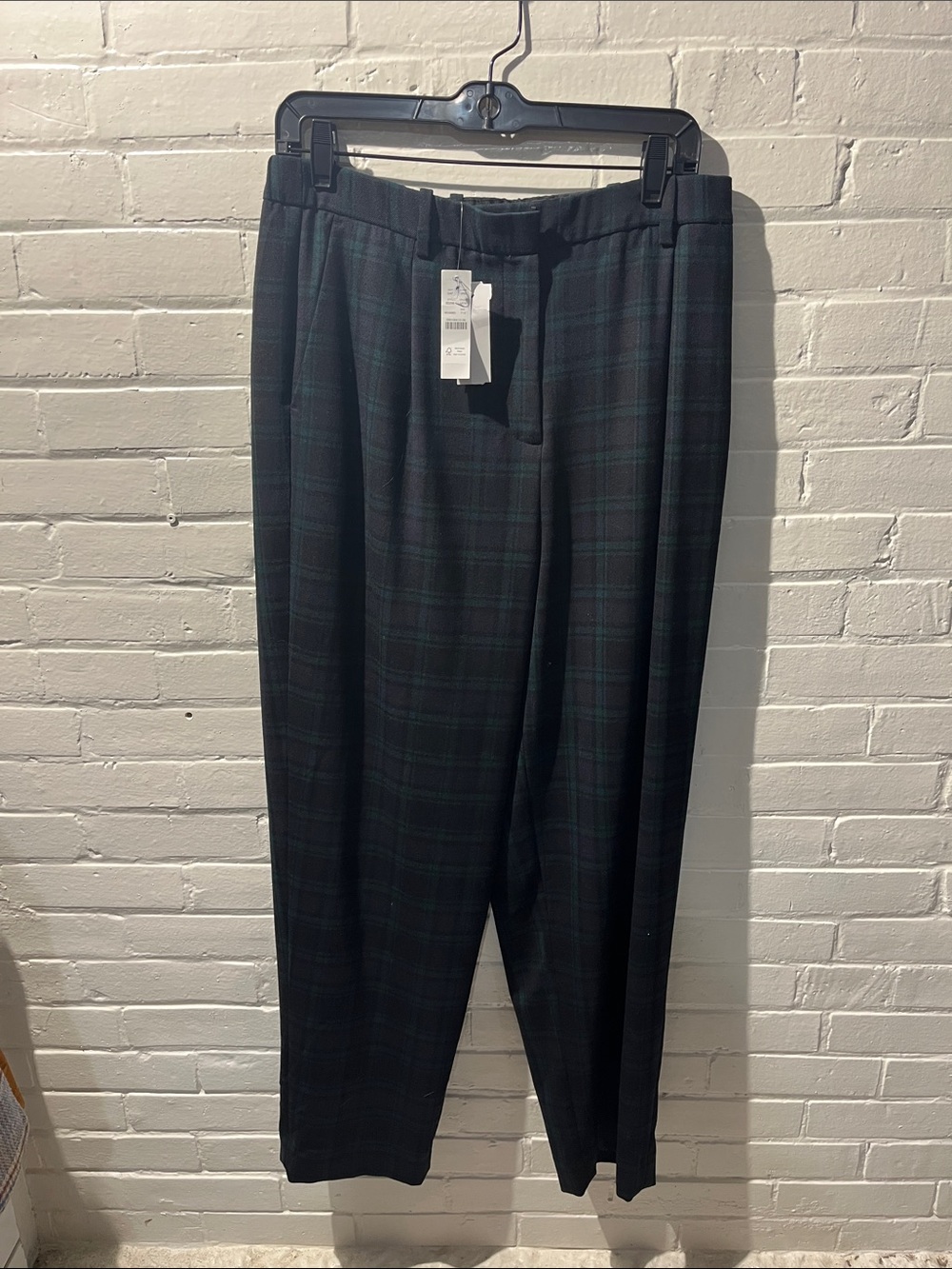 J. Crew Blackwatch Plaid Cropped Trousers - Navy & Dark Green